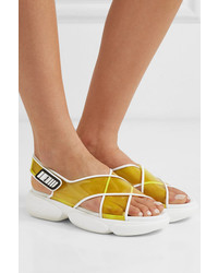Prada Med Leather And Pvc Sandals