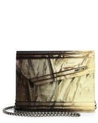 Jimmy Choo Candy Degrade Crinkled Lame Fabric Acrylic Clutch