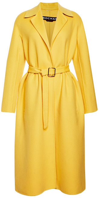 yellow wrap coat