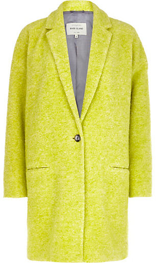 River Island Yellow Oversized Coat | Where to buy & how to wear