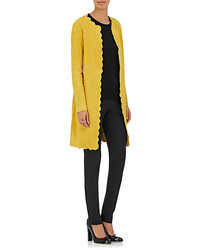 Lisa Perry Scalloped Suede Coat