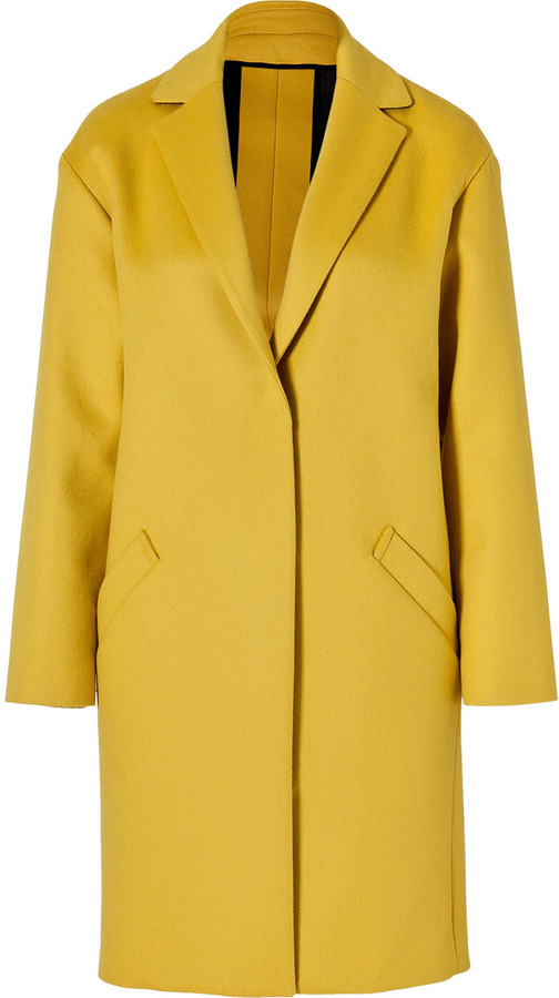 Cédric Charlier Wool Cashmere Coat In Yellow, $1,470 | STYLEBOP.com ...