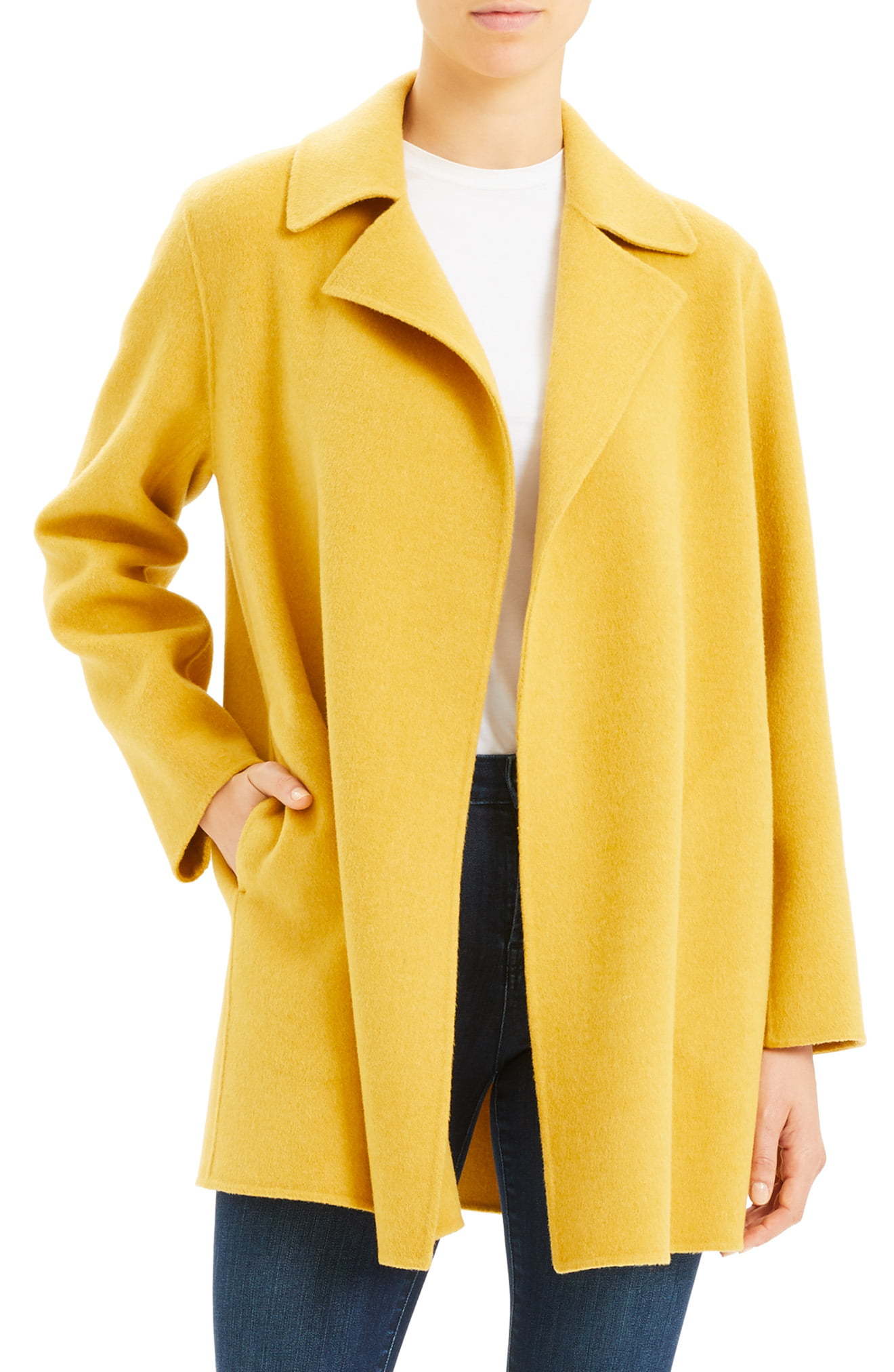 Theory Wool Cashmere Overlay Coat, $695 | Nordstrom | Lookastic
