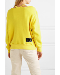 Unravel Project Appliqud Cutout Cotton And Cashmere Blend Sweater