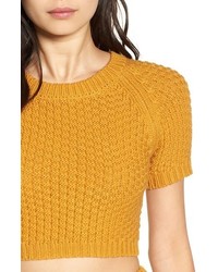 Lovers + Friends Be Flirty Short Sleeve Crop Sweater