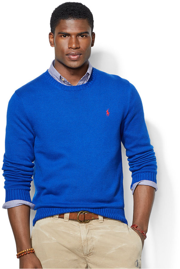 Polo Ralph Lauren Cotton Crew Neck Sweater, $98 | Macy's | Lookastic