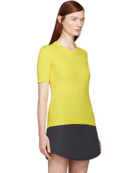 Courreges Courrges Yellow Rib Knit Sweater