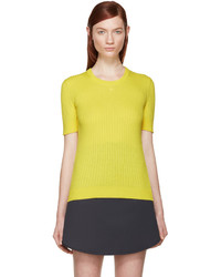 Courreges Courrges Yellow Rib Knit Sweater