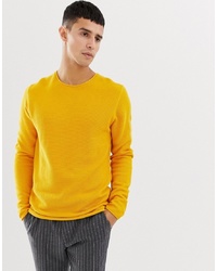 Selected Homme Crew Neck Jumper In Yellow