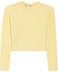 Miu Miu Cropped Ribbed Cashmere Sweater