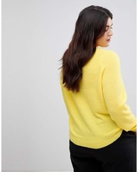 Asos Curve Curve Sweater In Fluffy Yarn With Crew Neck