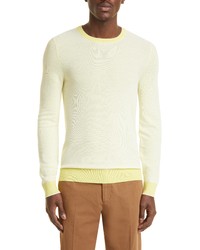 Loro Piana Girocollo Falkville Wool Cashmere Sweater In White Leaf Yellow At Nordstrom