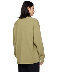 Auralee Green Ribbed Sweater