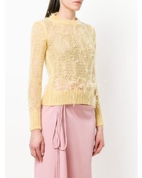 N°21 N21 Sheer Knit Feathered Sweater