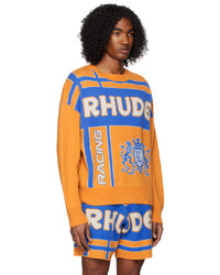 Rhude Orange Blue Palm Sweater
