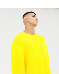 Noak Oversized Fluffy Textured Jumper In Yellow
