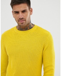 Pull&Bear Ribbed Jumper In Yellow