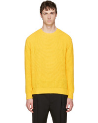 Valentino Yellow Cashmere Crewneck Sweater