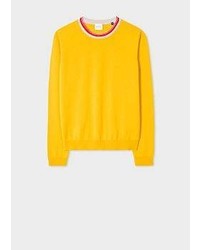 Paul Smith Yellow Cashmere Sweater With Textured Collar