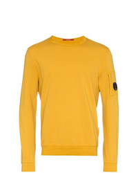 CP Company Yellow Logo Embellished Cotton Sweater