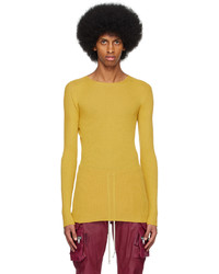 Rick Owens Yellow Ribbed Sweater