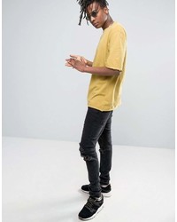 Puma Distressed Oversized T Shirt In Yellow To Asos 57530702