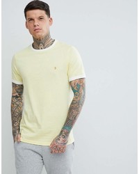 Farah Groves Slim Fit Ringer T Shirt In Yellow