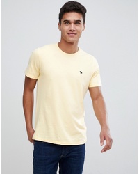 Abercrombie & Fitch Icon Moose Logo Crew Neck T Shirt In Yellow