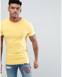 ASOS DESIGN Muscle Fit T Shirt With Crew Neck In Yellow