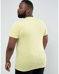 Asos Plus Muscle Fit T Shirt With Crew Neck In Yellow