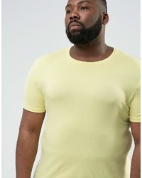 Asos Plus Muscle Fit T Shirt With Crew Neck In Yellow