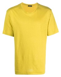 Zegna Round Neck Linen T Shirt