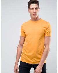 Asos T Shirt With Crew Neck In Yellow Smoked Gouda Marl