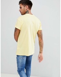 New Look T Shirt With Roll Sleeve In Light Yellow