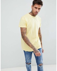 New Look T Shirt With Roll Sleeve In Light Yellow
