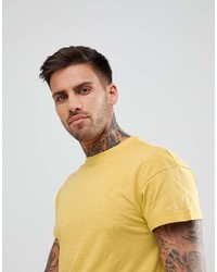 New Look T Shirt With Roll Sleeve In Mustard