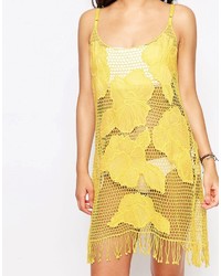 Liquorish Crochet Beach Mini Dress