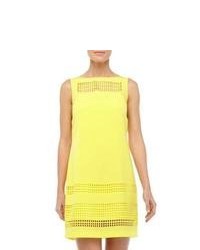 Julia Jordan Koshibo Cutout Crepe Shift Dress Yellow
