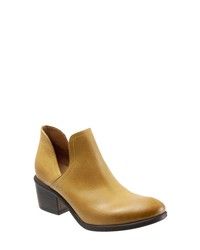 Yellow Cutout Leather Ankle Boots