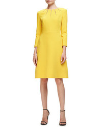 Yellow Cutout Wool Dress