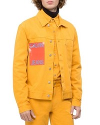 Men's Yellow Denim Jackets by Calvin 