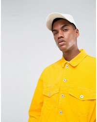 Granted Oversized Denim Jacket In Yellow Overdye