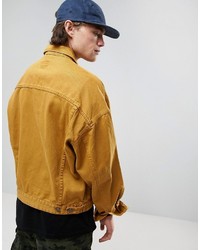 Asos Oversized Denim Jacket In Vintage Yellow
