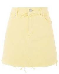 Yellow Denim Mini Skirt