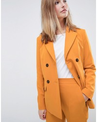 ASOS DESIGN Double Breasted Blazer With Contrast Horn Buttons
