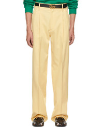 Gucci Yellow Twill Trousers