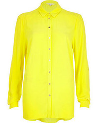 River Island Bright Yellow Long Sleeve Shirt