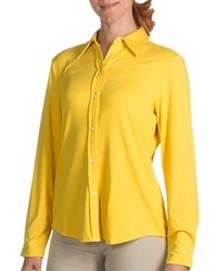 Paperwhite Button Front Knit Shirt Long Sleeve