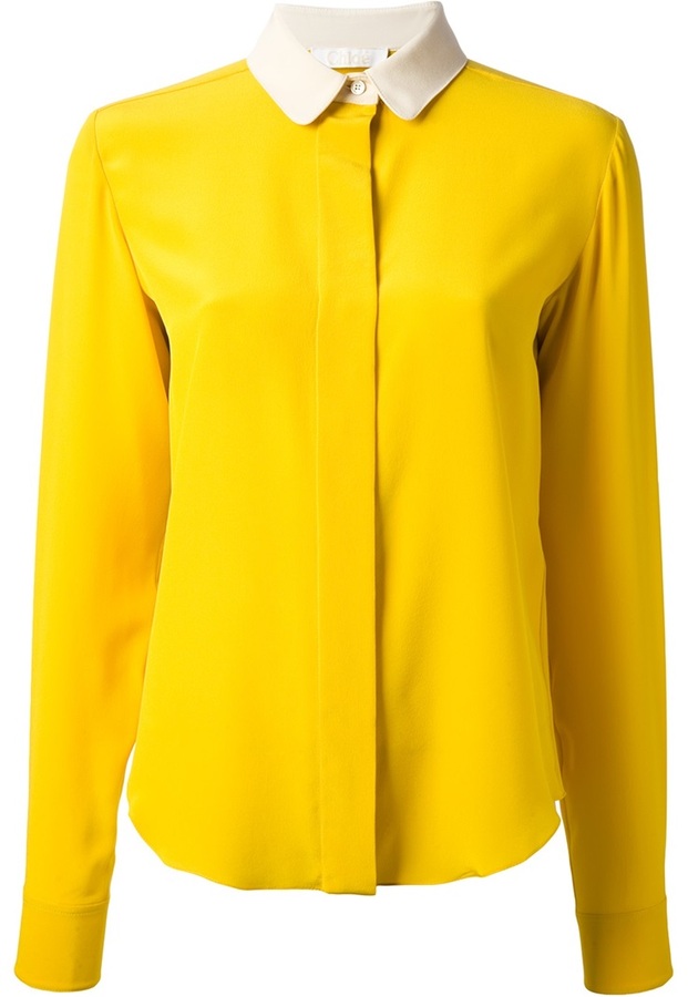 Chloé Contrast Collar Shirt, $811 | farfetch.com | Lookastic