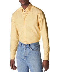Eton Slim Fit Oxford Cotton Blend Dress Shirt In Lightpastel Yellow At Nordstrom